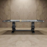 Flora Bone Inlay 8 Seater Dining Table Black